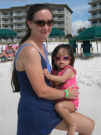 Karis and Mommy on the beach